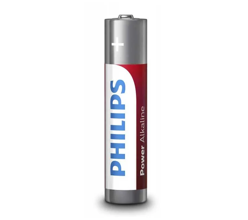 باتری نیم قلمی فیلیپس مدل Power Alkaline LR03P4B/97 بسته 4 عددی