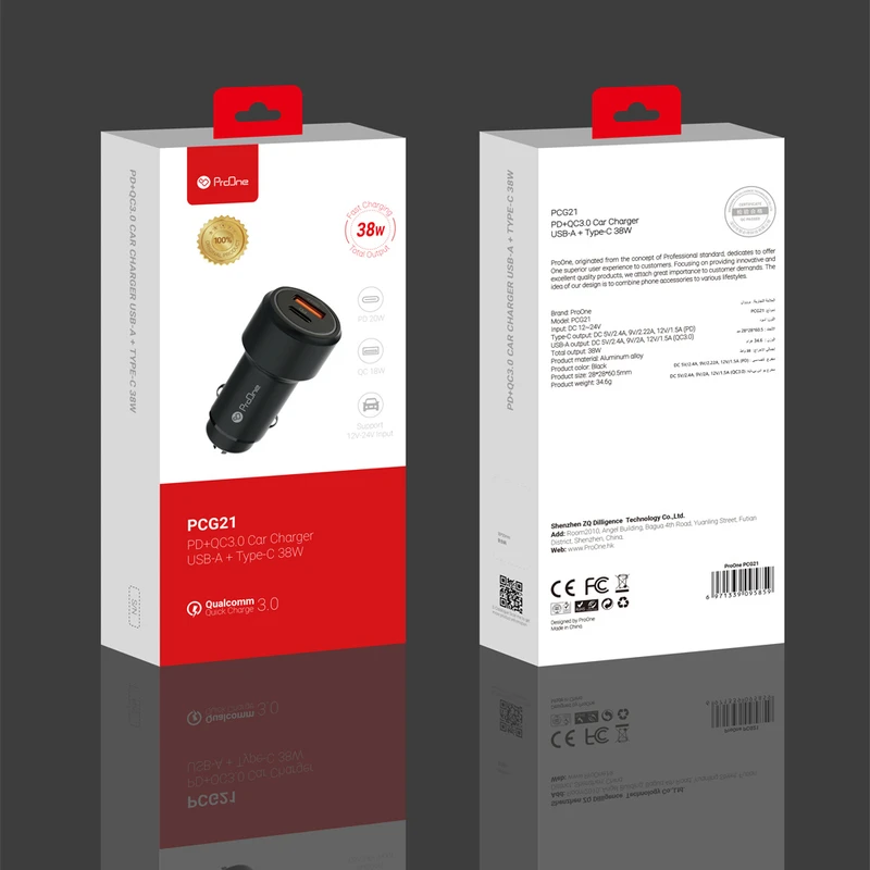شارژر فندکی پرووان مدل PCG21 38W