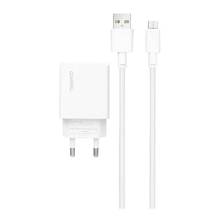 شارژر دیواری 12W USB ترانیو مدل C01V با کابل میکرو