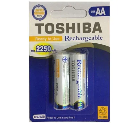 باتری قلمی قابل شارژ توشیبا مدل Ni-MH 2250 بسته 2 عددی