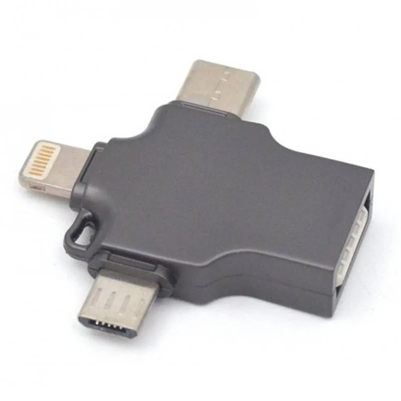 مبدل USB به MicroUSB / LIGHTNING / TYPE C پرووان مدل PCO04