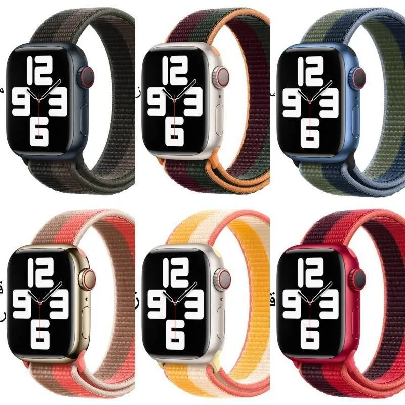 بند ساعت هوشمند گرین لاین مدل Woven Nylon Sport مناسب برای اپل واچ 42/44/45 میلی متری
