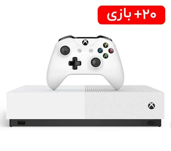 کنسول بازی مایکروسافت مدل Xbox One S ALL DIGITAL ظرفیت 1 ترابایت به همراه ۲۰ عدد بازی