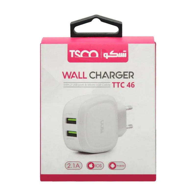 شارژر دیواری تسکو مدل TTC 46 با کابل MicroUSB