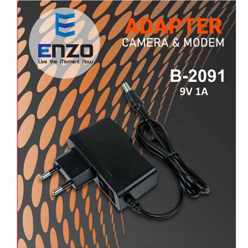 آداپتور 9 ولت 1 آمپر انزو مدل B-2091 فیش متوسط