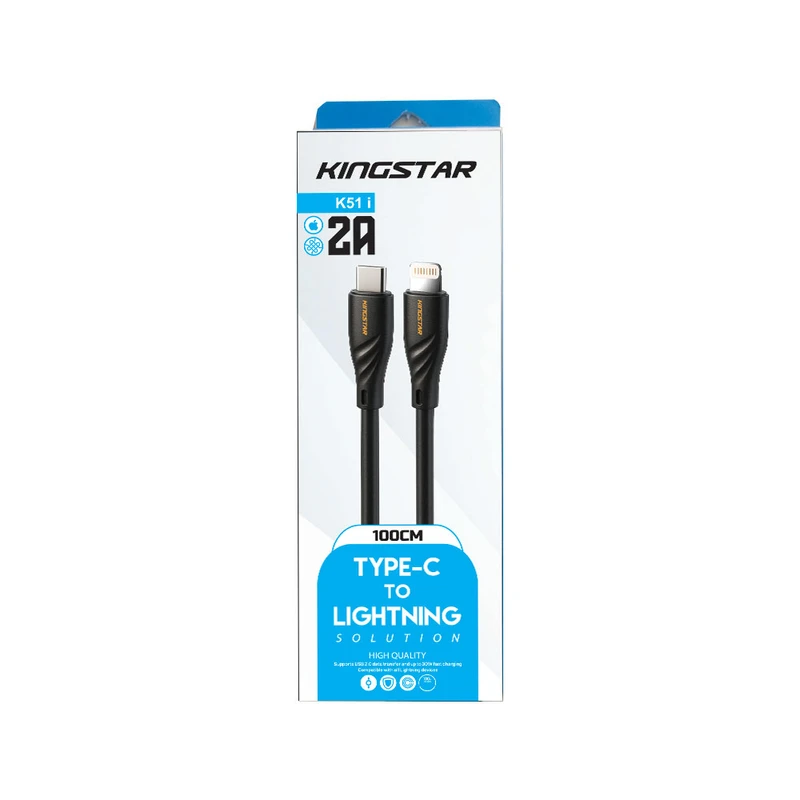 کابل تبدیل Type-C به لایتنینگ کینگ استار مدل K51iC طول 1 متر