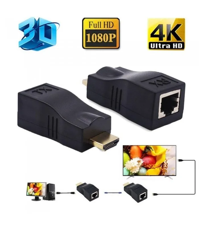 توسعه دهنده HDMI 4k با RG45 تا طول 30 متر
