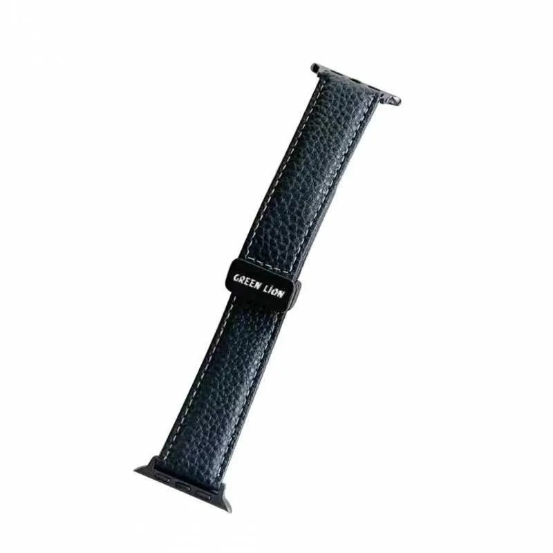 بند ساعت هوشمند گرین لاین مدل Genuine Leather Buckle مناسب برای اپل واچ 42/44/45/49 میلی متری