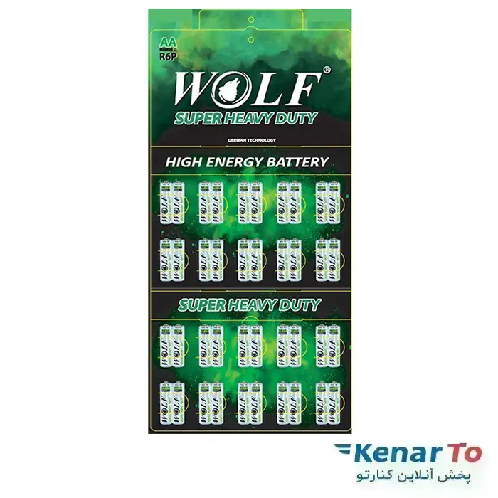 باتری قلمی ولف مدل Super heavy duty 1.5V بسته 40 عددی