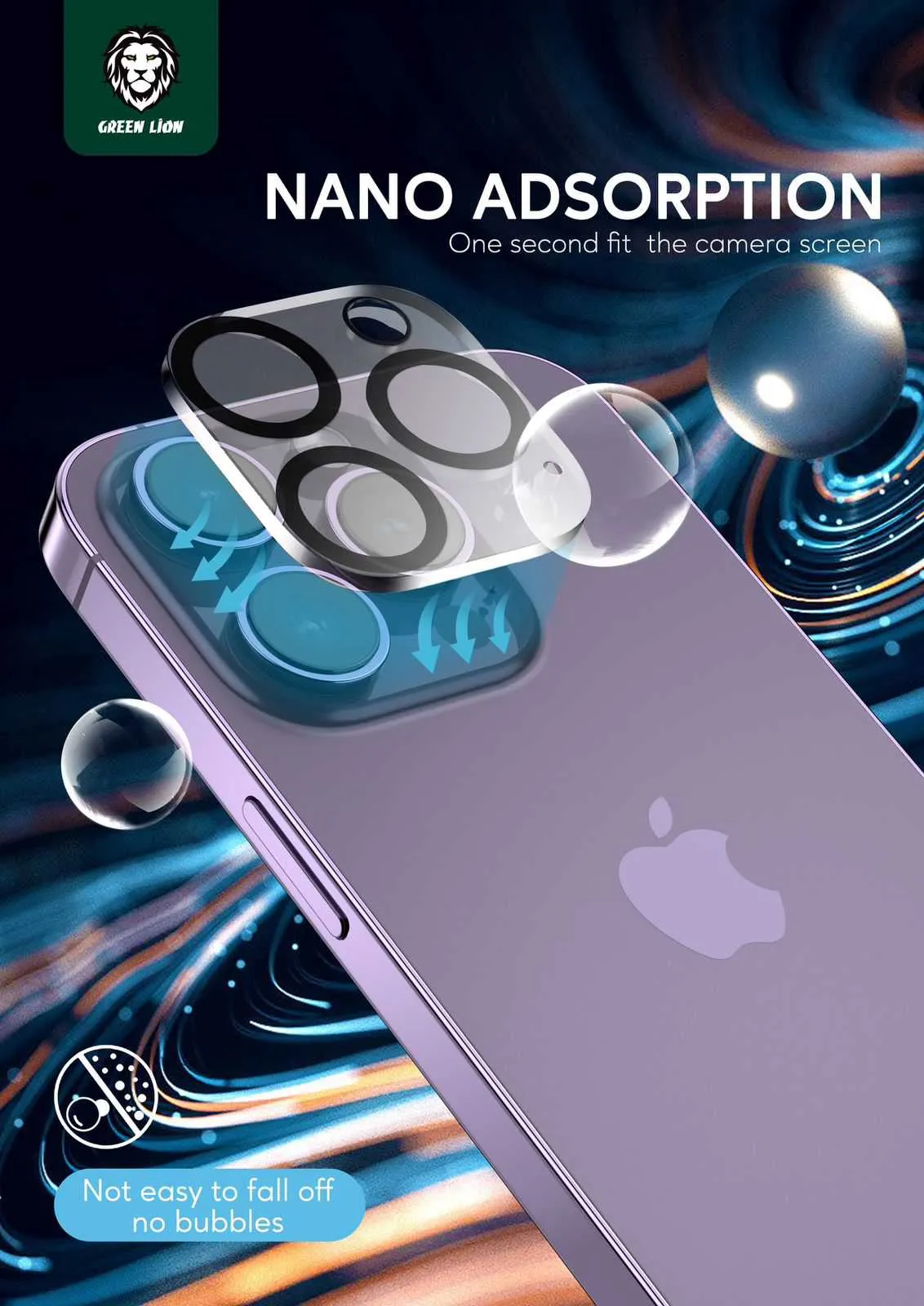 محافظ لنز دوربین گوشی موبایل گرین لاین مدل GNTRPL14PMCL مناسب گوشی  iPhone 14 Pro Max / Pro