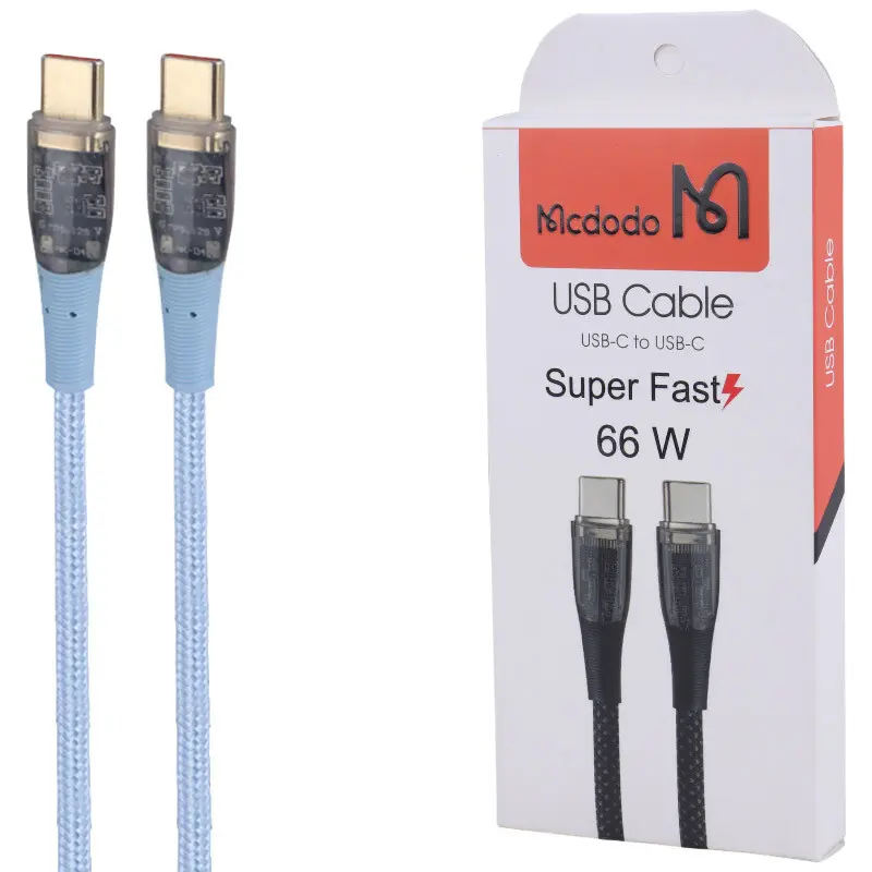 کابل تبدیل Type-C PD به Type-C مک دودو مدل 66W طول 1 متر