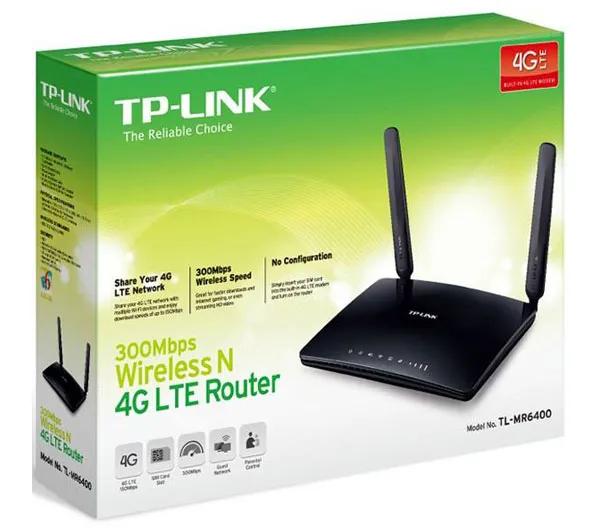 مودم روتر 4G LTE بی سیم N300 تی پی-لینک مدل TL-MR6400