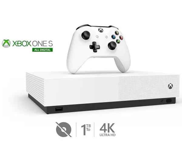 کنسول بازی مایکروسافت مدل Xbox One S ALL DIGITAL ظرفیت 1 ترابایت به همراه دو گیم پد و ۲۰ عدد بازی کنسول بازی مایکروسافت مدل Xbox One S ALL DIGITAL ظرفیت 1 ترابایت به همراه دو گیم پد و ۲۰ عدد بازی