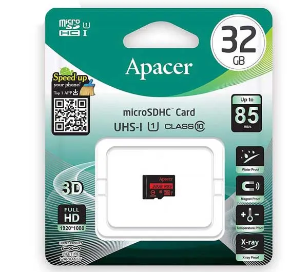 کارت حافظه microSDHC اپیسر کلاس 10 استاندارد UHS-I U1 سرعت 85MBps ظرفیت 32 گیگابایت
