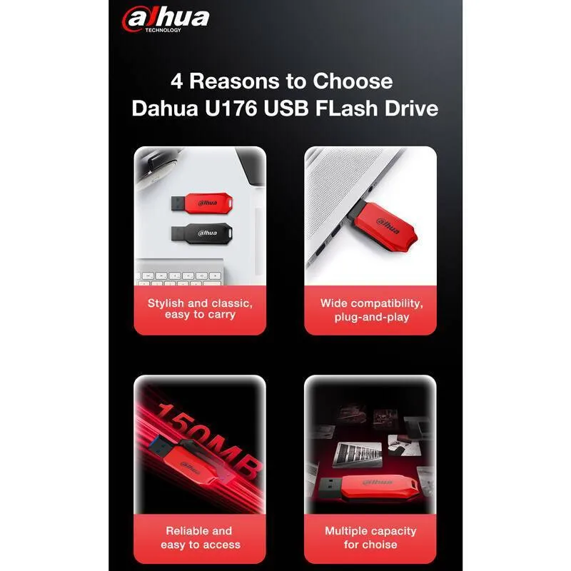 فلش مموری داهوا مدل U176 USB3.2 ظرفیت 64 گیگابایت