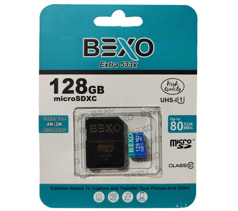 کارت حافظه MicroSDHC بکسو UHS-I U1 سرعت 80MBps ظرفیت 128 گیگابایت