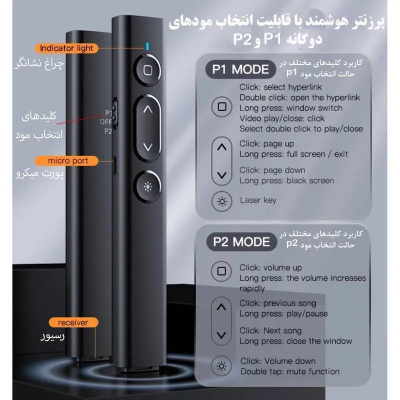 پرزنتر بی سیم ریمکس مدل LZ-B2