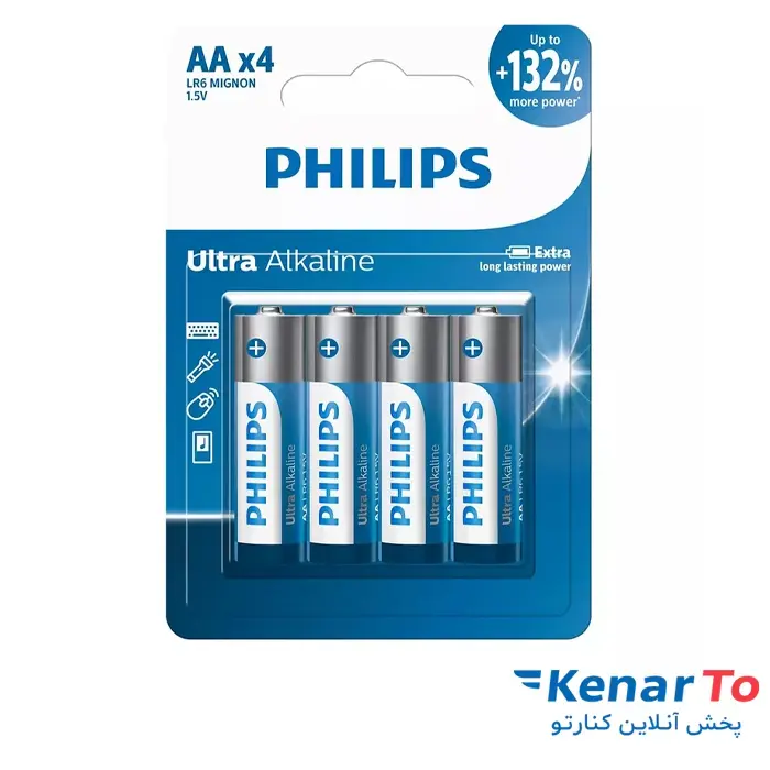 باتری قلمی فیلیپس مدل Ultra Alkaline LR6E4B/40 بسته 4 عددی