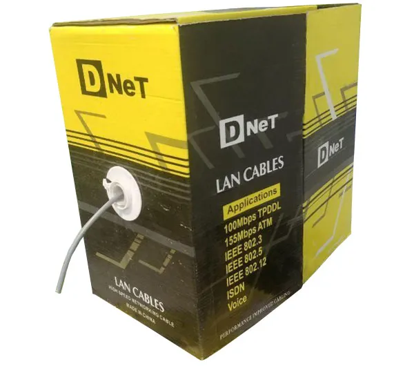 کابل شبکه CAT5E دی-نت شیلدار SFTP طول 305 متر