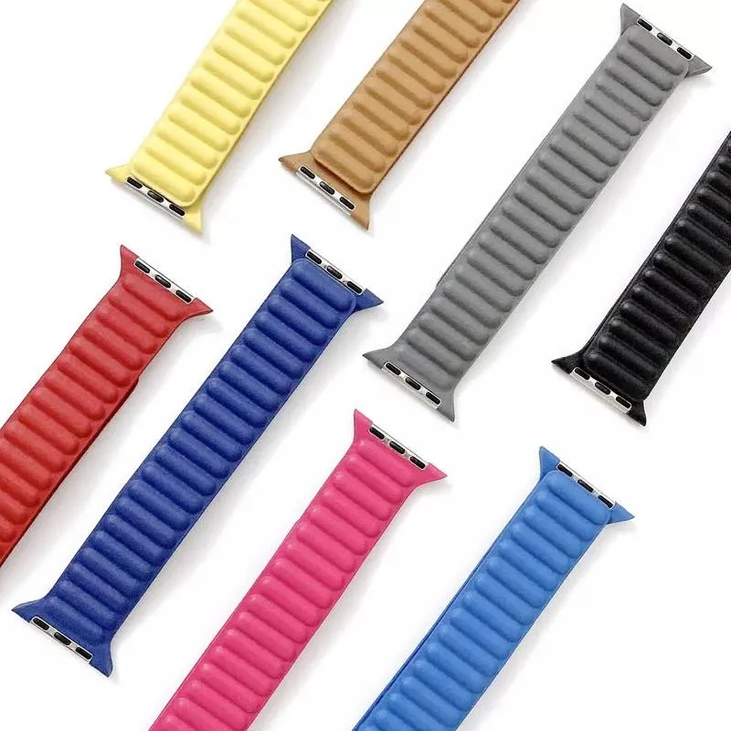 بند ساعت هوشمند گرین لاین مدل Leather Link مناسب برای اپل واچ 42/44/45 میلی متری