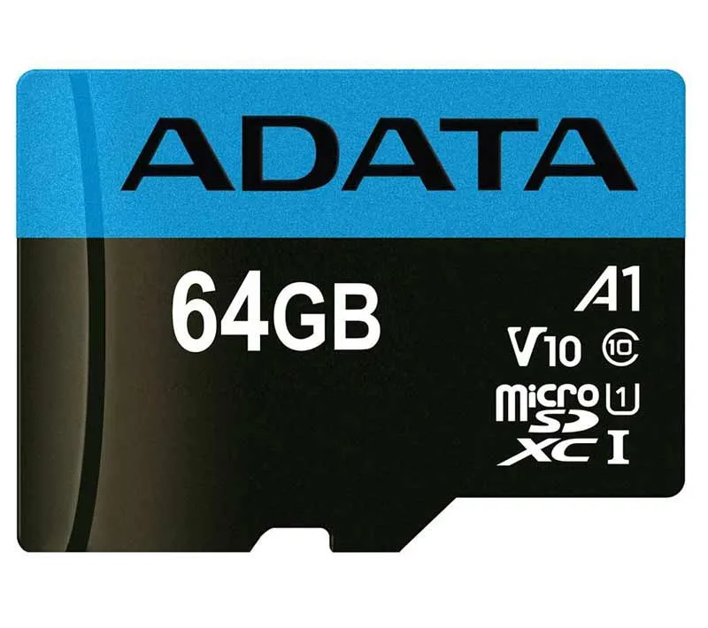 کارت حافظه microSDXC ای دیتا مدل Premier V10 A1 کلاس 10 استاندارد UHS-I سرعت 100MBps ظرفیت 64 گیگابایت