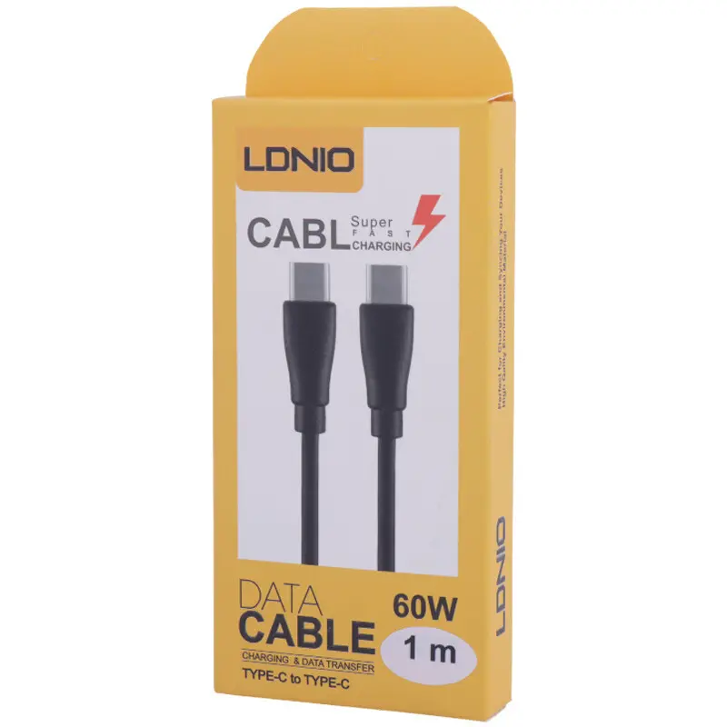 کابل تبدیل Type-C PD به Type-C الدینیو مدل 60W طول 1 متر