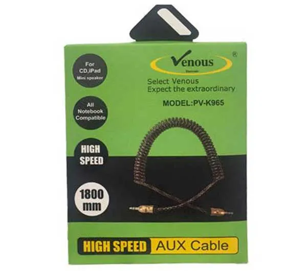 کابل AUX ونوس مدل PV-K965 طول 1.8 متر