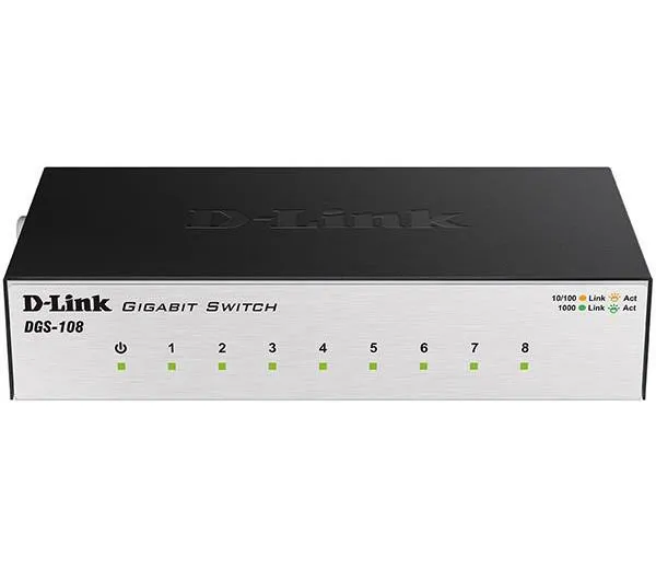 سوییچ 8 پورت گیگابیت و دسکتاپ دی-لینک مدل DGS-108