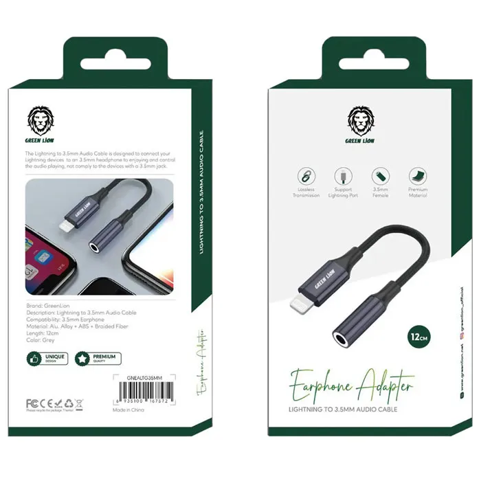 مبدل لایتنینگ به AUX گرین لاین مدل Earphone Adapter