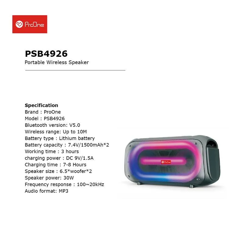 اسپیکر بلوتوث قابل حمل پرووان مدل PSB 4926