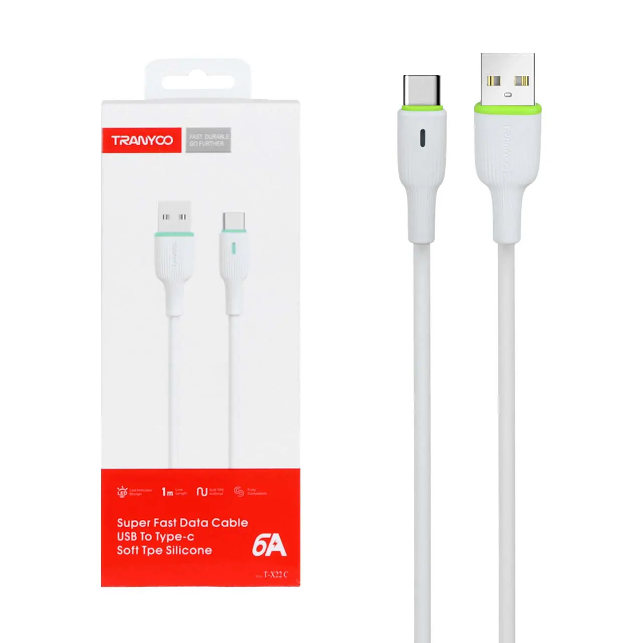  کابل تبدیل USB به Type-C ترانیو مدل T-X22C طول 1 متر