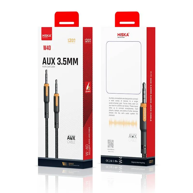 کابل AUX هیسکا مدل W40 طول 1.2 متر