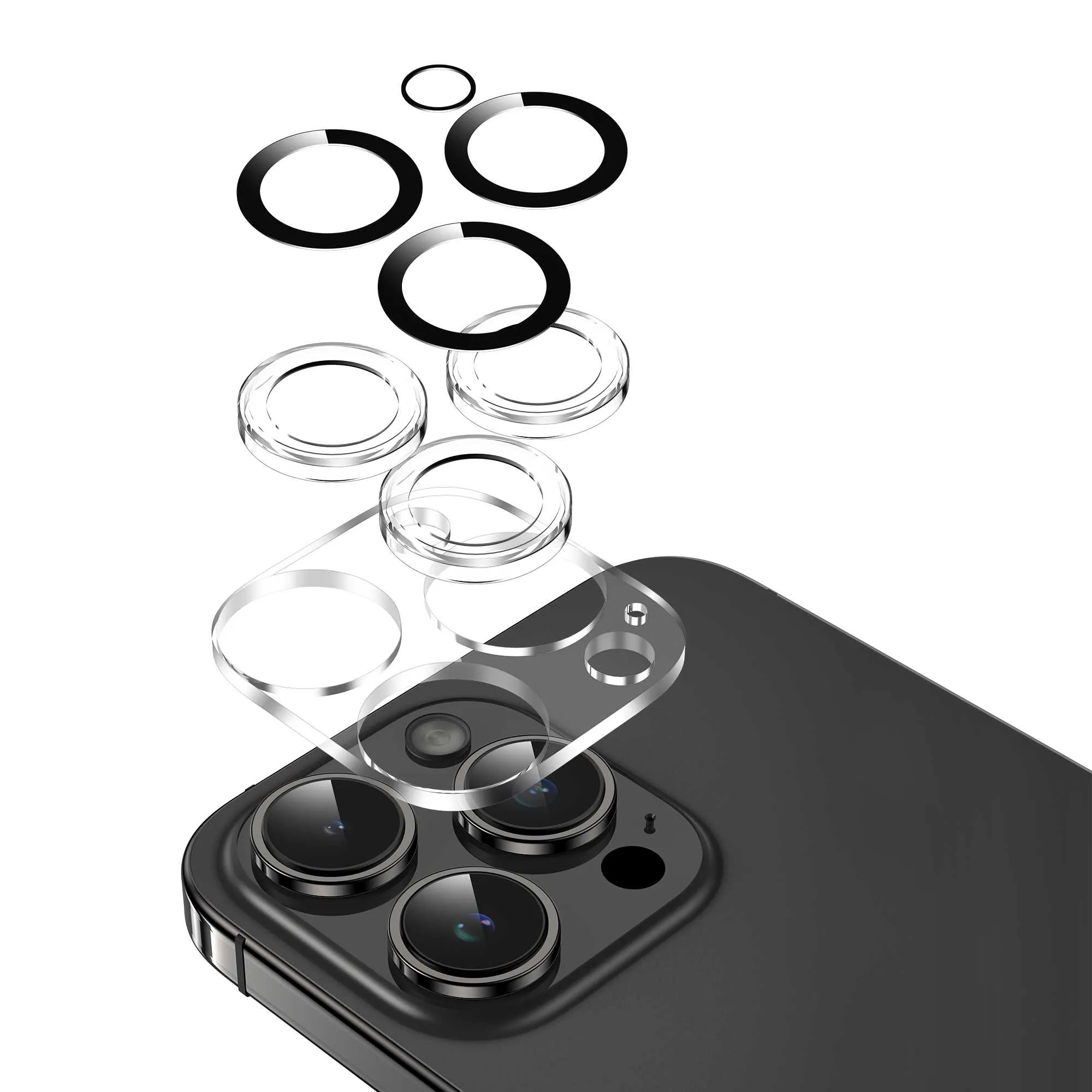 محافظ لنز دوربین گوشی موبایل گرین لاین مدل Transparent مناسب گوشی iPhone 15 Pro Max / Pro