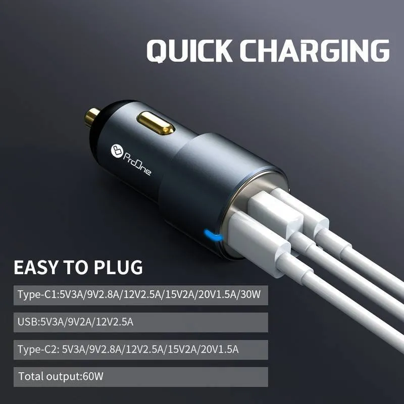 شارژر فندکی پرووان مدل PCG20 60W