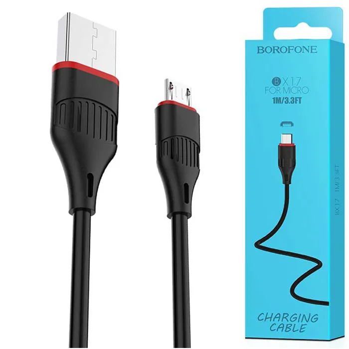 کابل تبدیل USB به microUSB بروفون مدل BX17 طول 1 متر