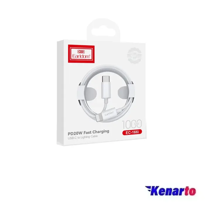 کابل تبدیل Type-C به Lightining ارلدام مدل EC-166CL 20W PD طول 1متر
