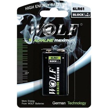  باتری کتابی الکالاین ولف مدل ALKALINE maximum 6LR61 9V بسته 1 عددی