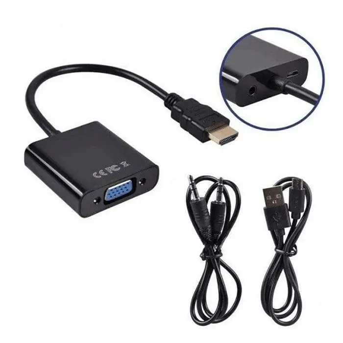 تبدیل HDMI به VGA دیتک با خروجی صدا و آداپتور