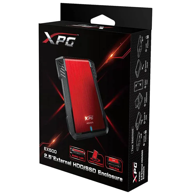 باکس هارد دیسک 2.5 اینچ USB 3.1 ای دیتا مدل XPG EX500