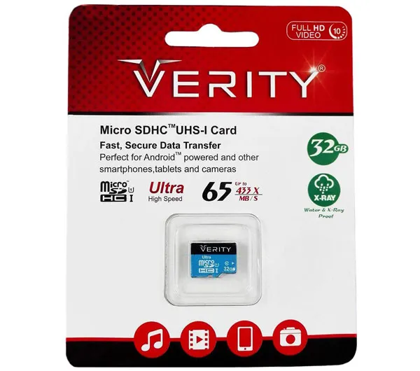 کارت حافظه microSDHC وریتی کلاس 10 استاندارد UHS-I U1 سرعت 65MBps ظرفیت 32 گیگابایت