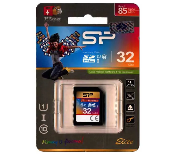 کارت حافظه SDHC سیلیکون پاور مدل Elite کلاس 10 استاندارد UHS-I U1 سرعت 85MBps ظرفیت 32 گیگابایت