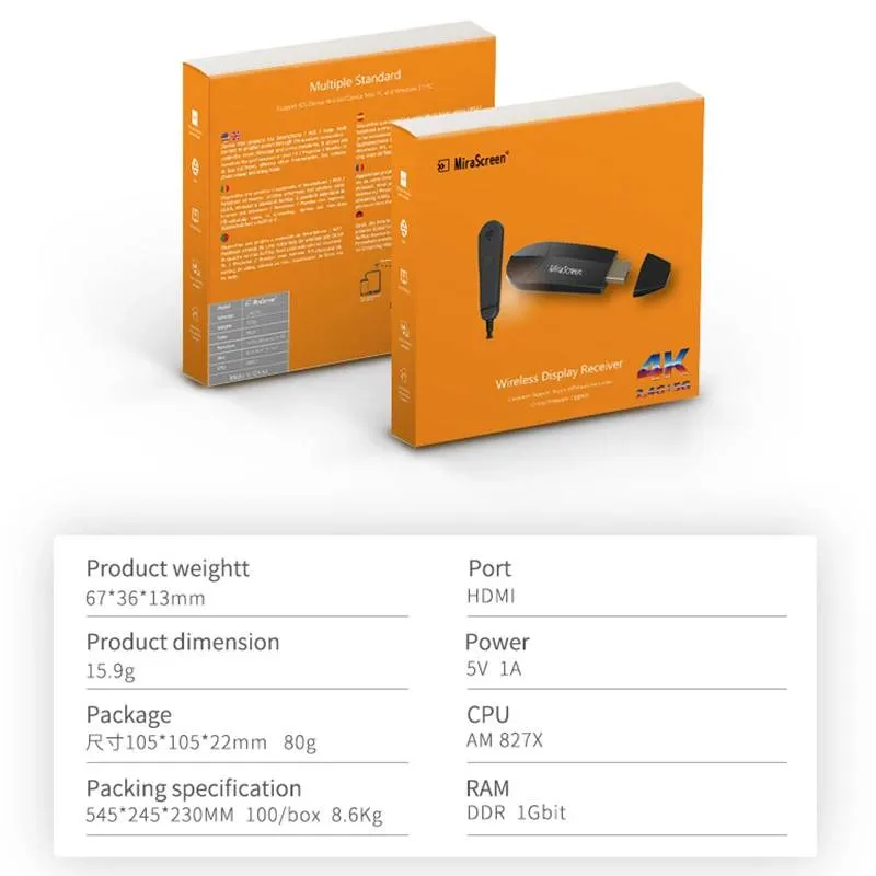 دانگل HDMI بی سیم میراسکرین مدل K6 4K