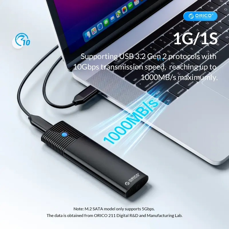  باکس هارد اوریکو USB3.0 به NVMe M.2 SSD مدل PWM2-G2