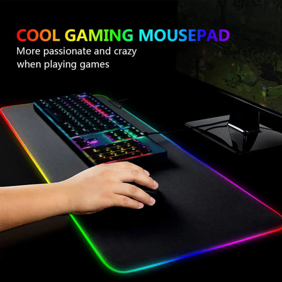 ماوس پد مخصوص بازی دیتک مدل RGB 30x80