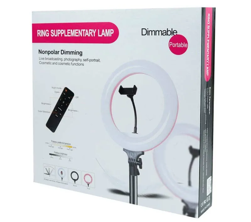 رینگ لایت پایه دار “Dimmable Portable 12