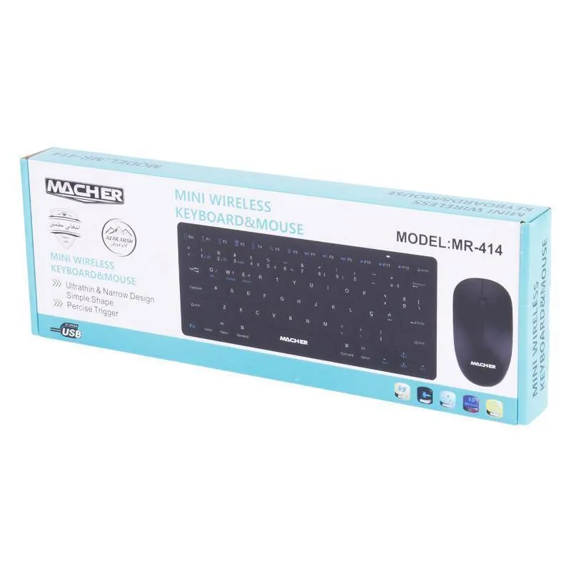 کیبورد و ماوس بی سیم مچر مدل MR-414 با حروف فارسی