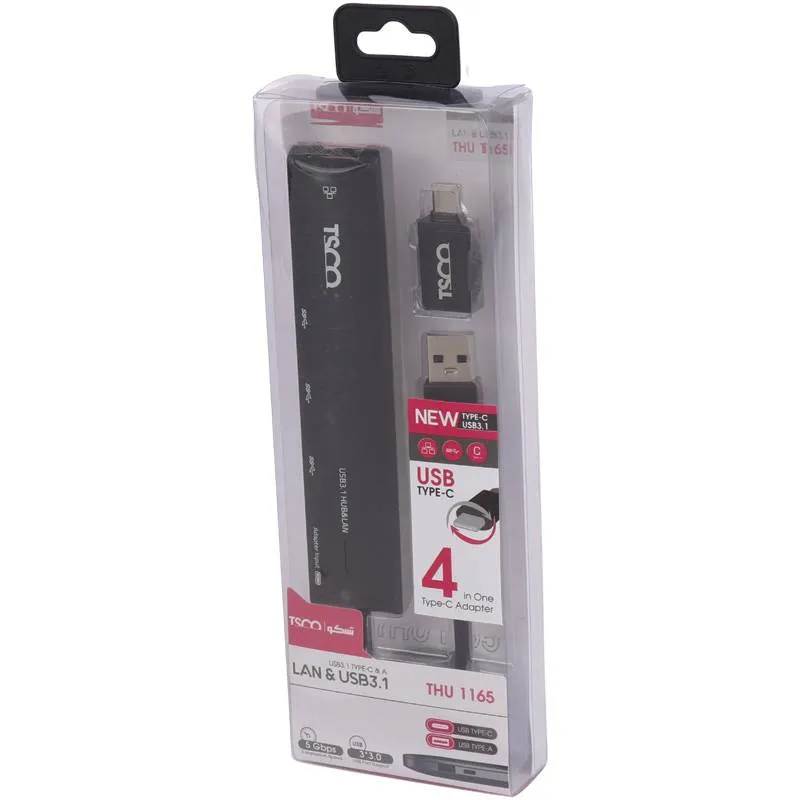هاب 4 پورت USB 3.0 تسکو مدل THU-1165 LAN