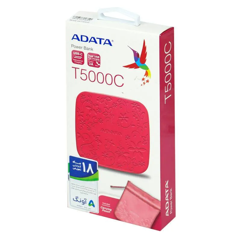 شارژر همراه ای دیتا مدل T5000C ظرفیت 5000 میلی آمپر ساعت