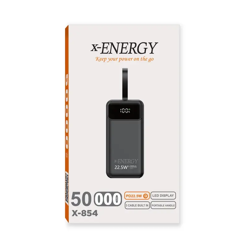 شارژر همراه ایکس انرژی مدل X-854 PD Q3 22.5W ظرفیت 50000 میلی‌آمپر ساعت