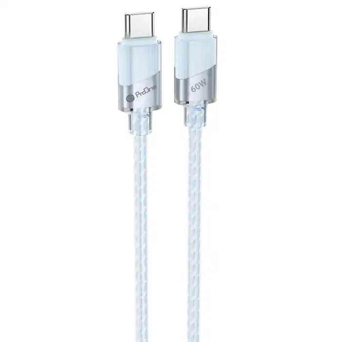 کابل تبدیل Type-C PD 60W به Type-C پرووان مدل PCC131 طول 1 متر